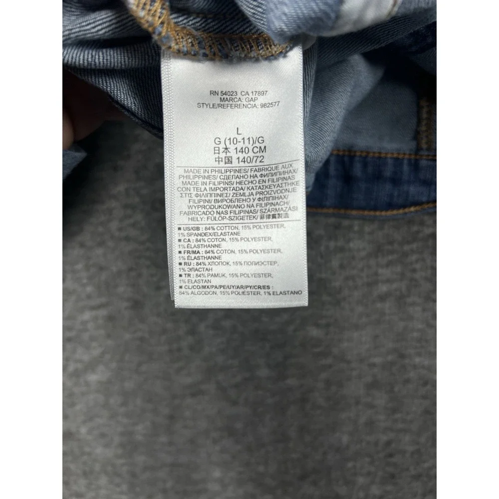 Gap Kids Denim‎ Jacket Size L 10-11 Blue Stretch Jean Trucker Classic